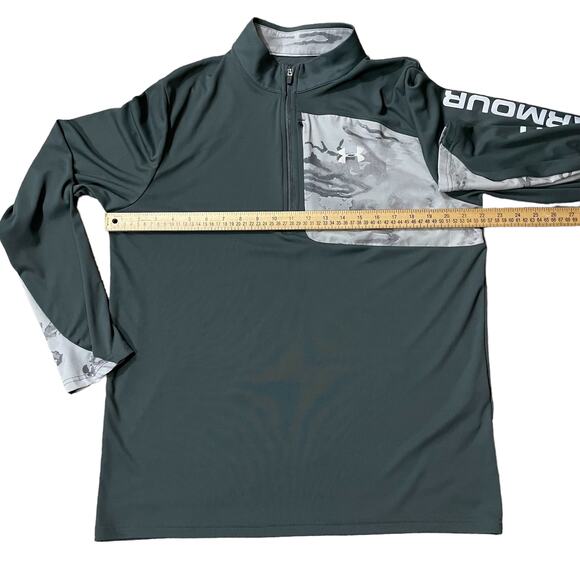 Under Armour Quarter 1/4 Zip Pullover Mens L Loose Fit Heat Gear Gray Pocket - Picture 9 of 12